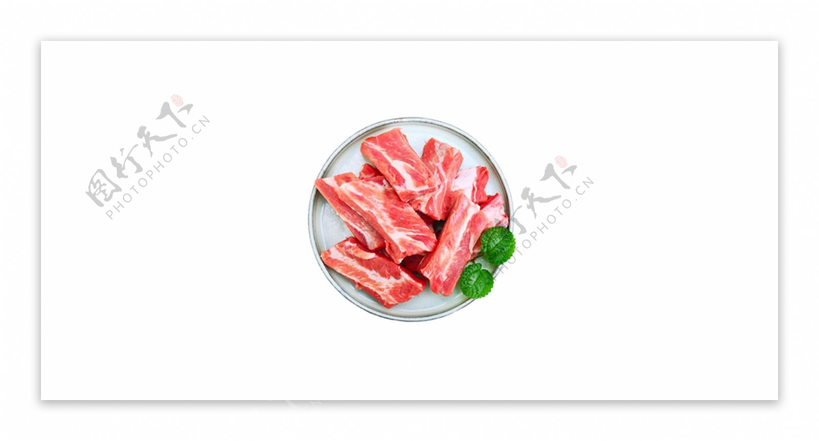 一盘食物猪肉肉食餐饮俯视图美味