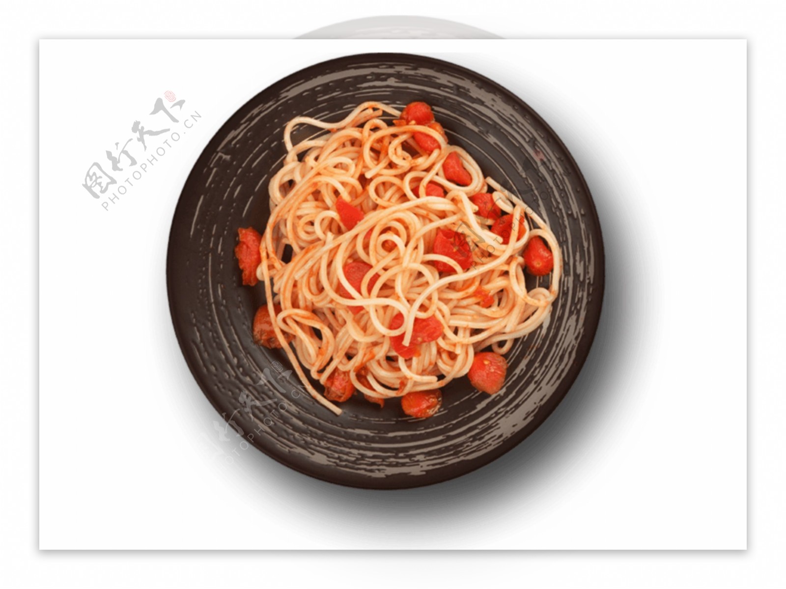 一盘美味的西红柿面条意大利面食物