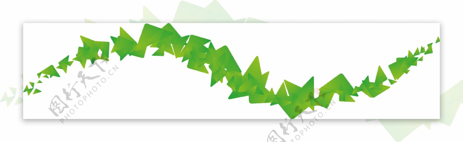 抽象绿色三角形曲线图形免抠png透明素材