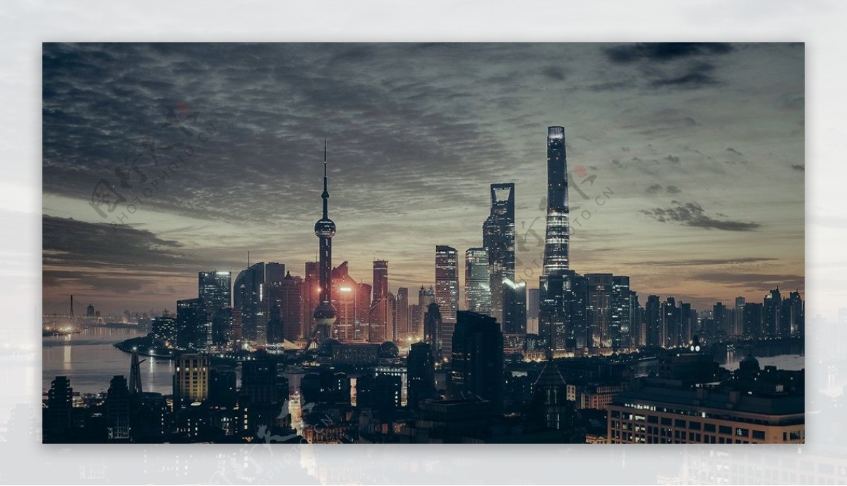 上海夜景城市建筑
