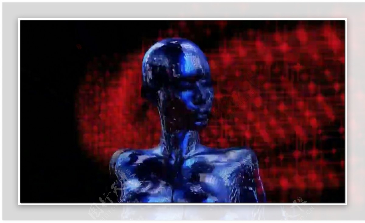 蓝色机器人视频素材