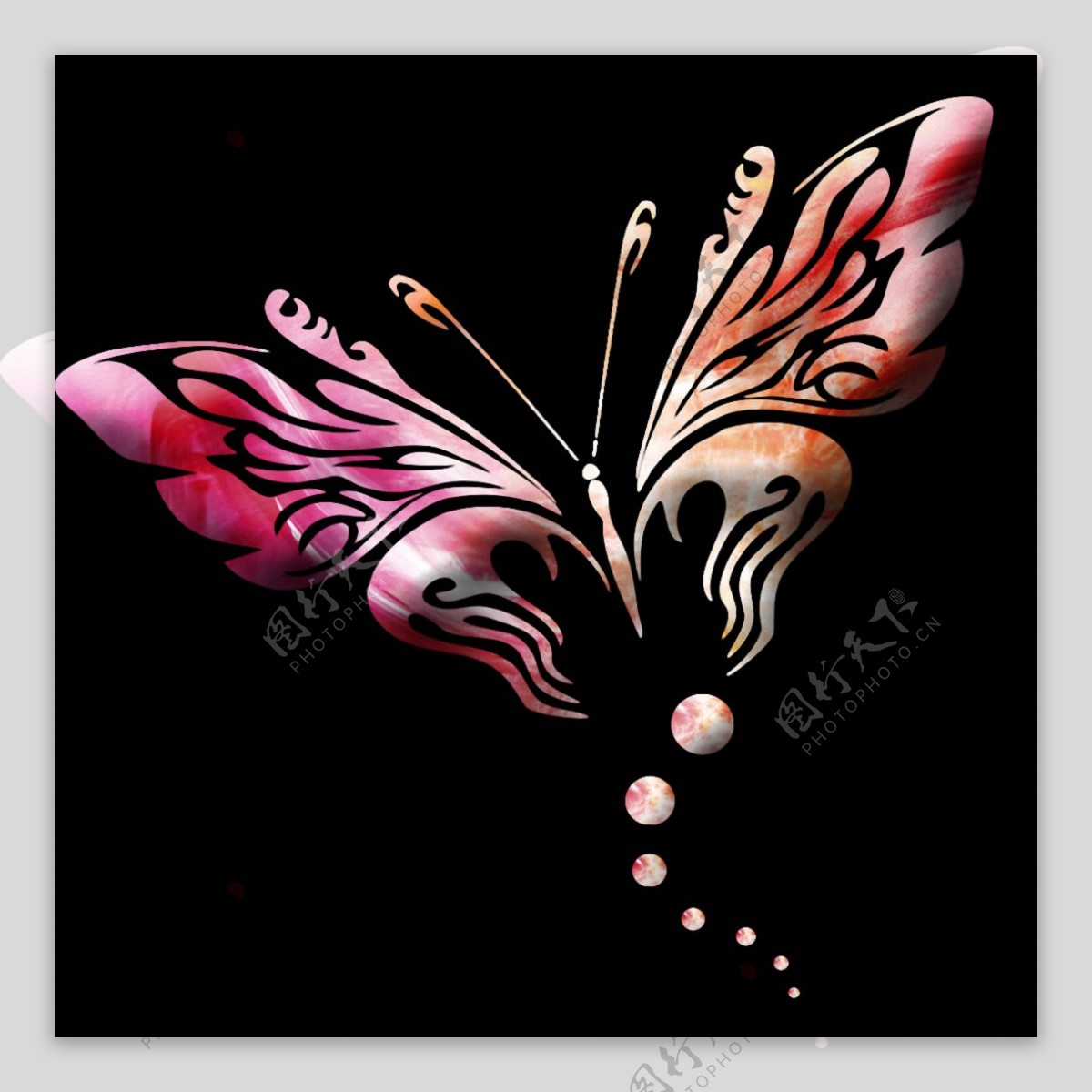手绘抽象蝴蝶图案免抠png透明素材