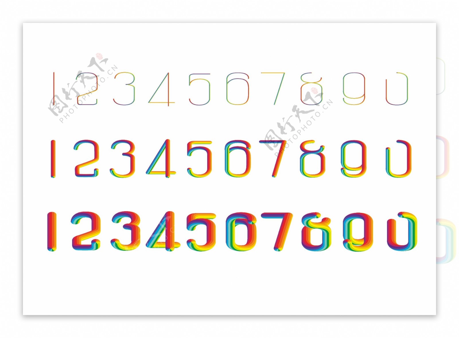 彩虹数字设计模板