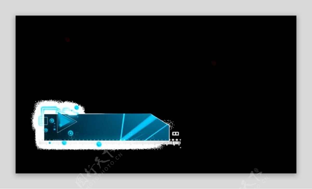 蓝色雪花线条标题框特效视频素材