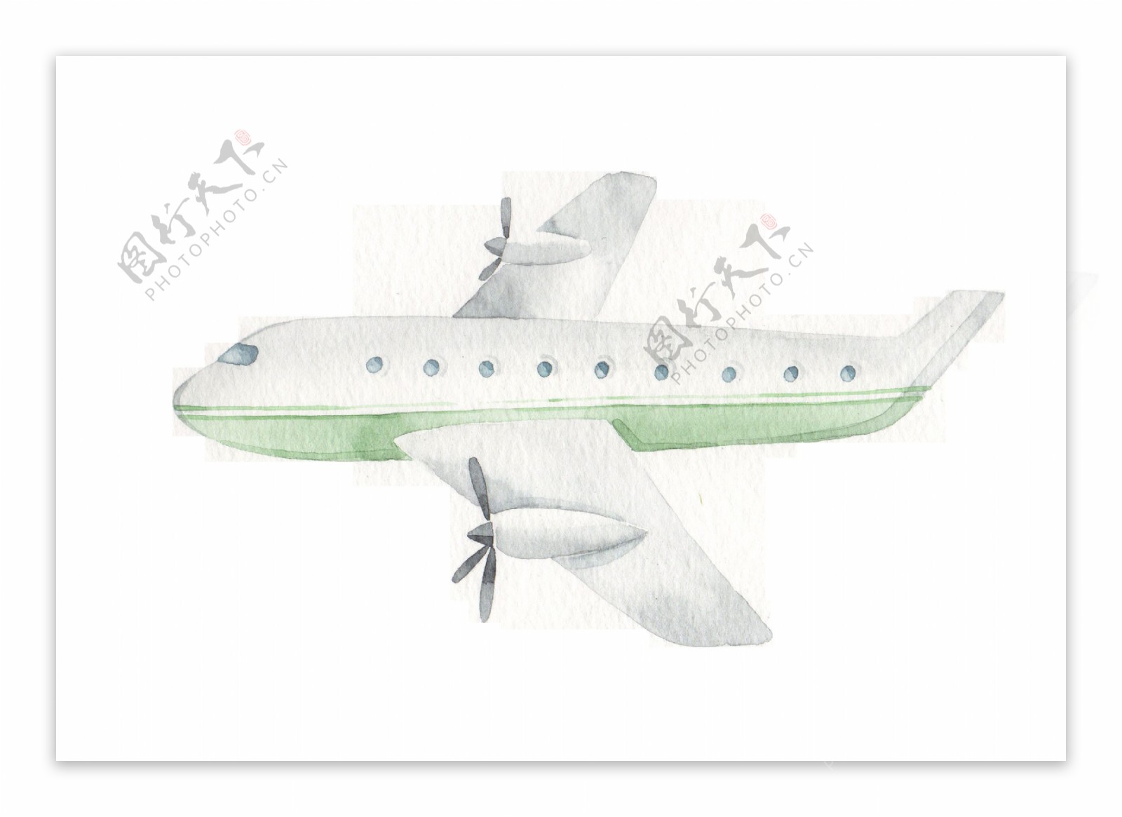 儿童绘画飞机透明装饰素材