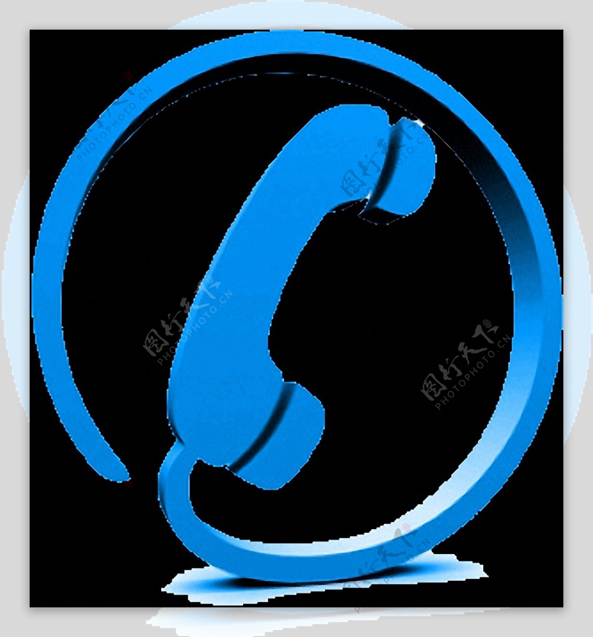 蓝色3d电话图标免抠png透明图层素材