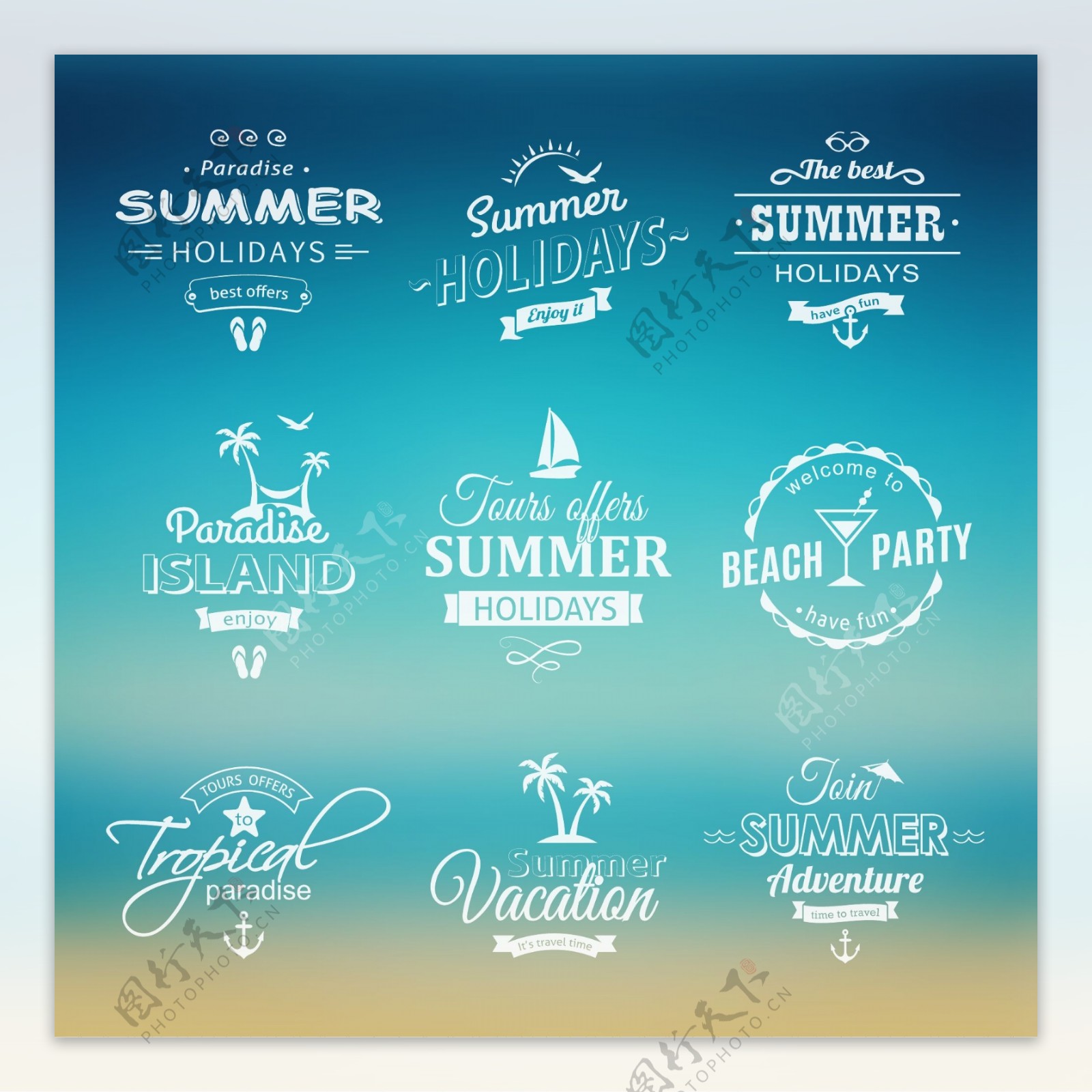 夏季旅游宣传设计矢量素材