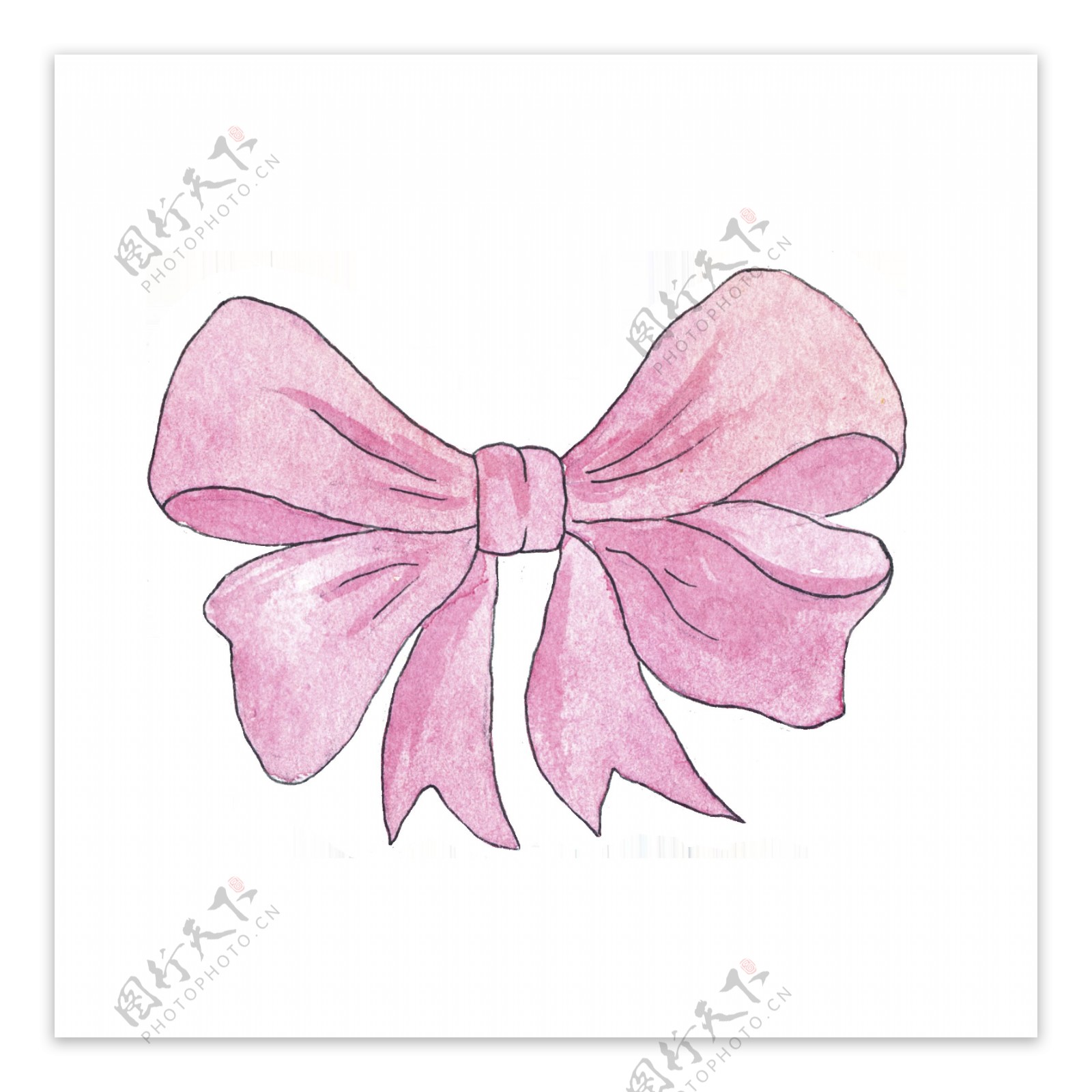 粉色手绘蝴蝶结万圣节透明装饰素材