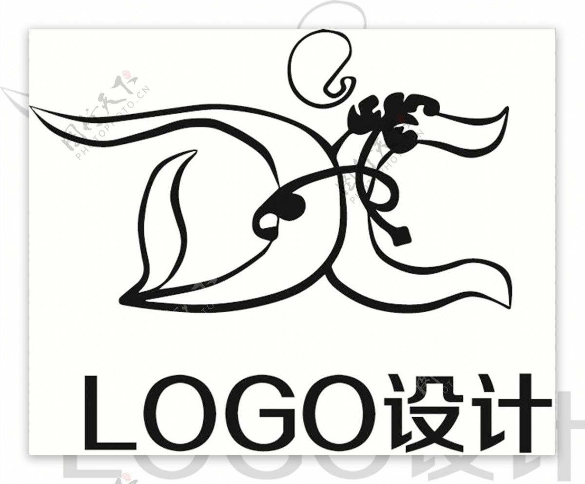 logo设计字母设计黑白线