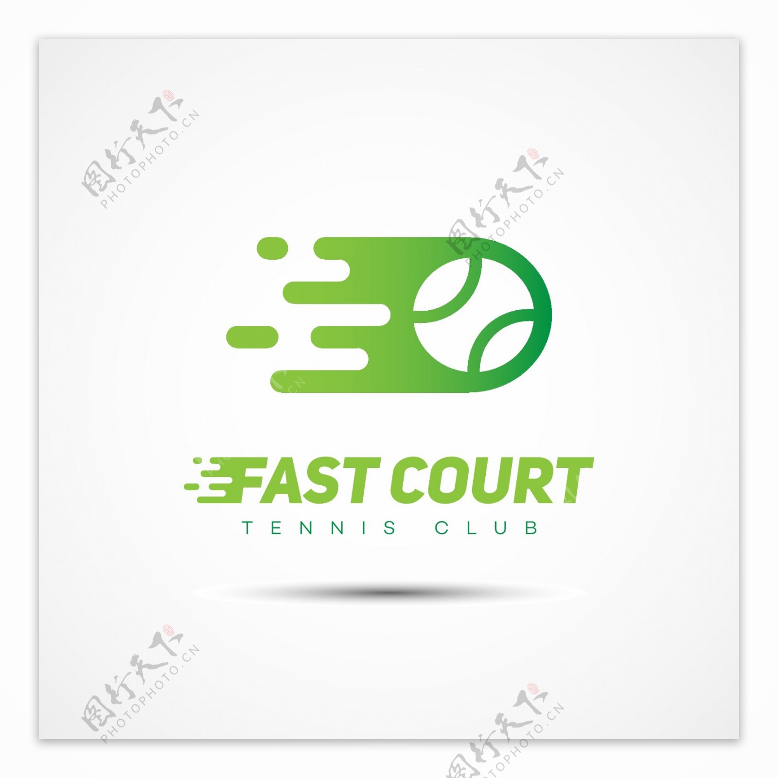 绿色抽象球类运动logo
