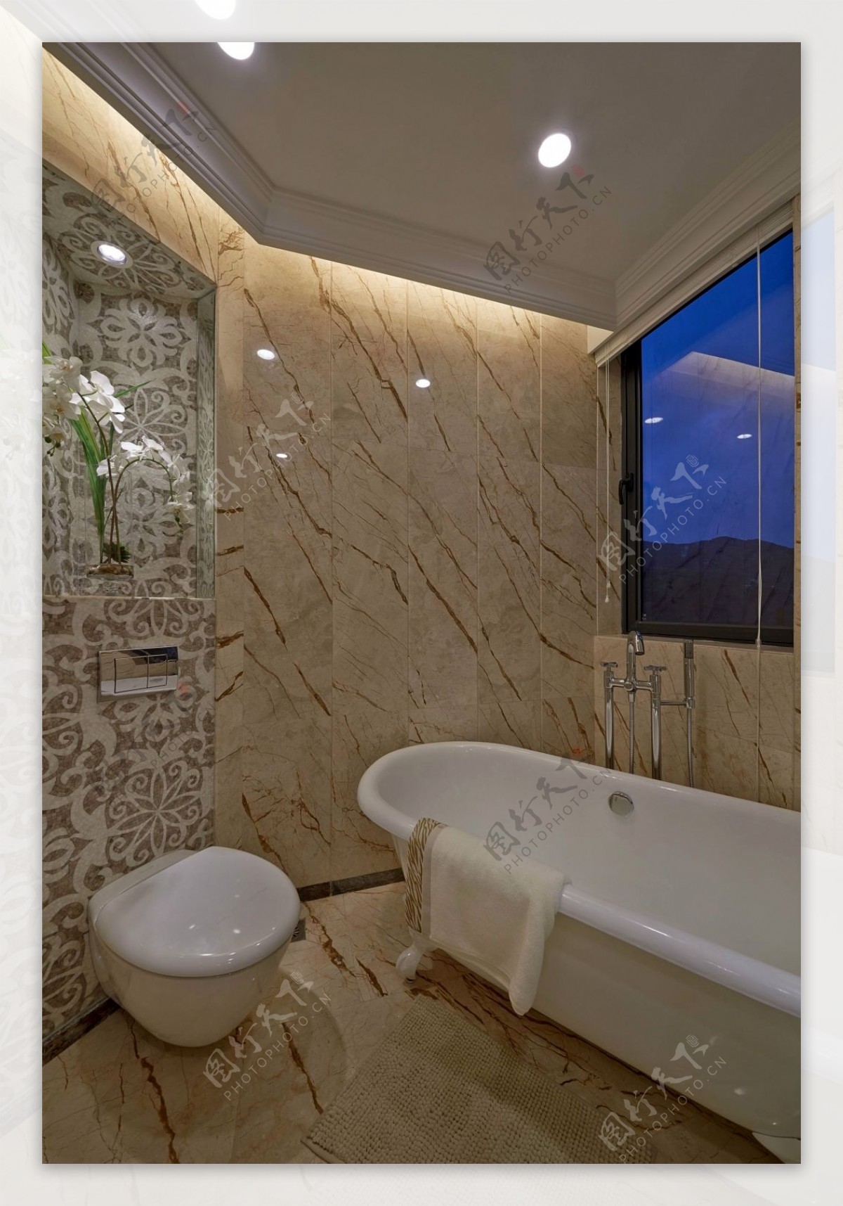精致风室内设计浴室浴缸墙砖装修效果图JPG源文件