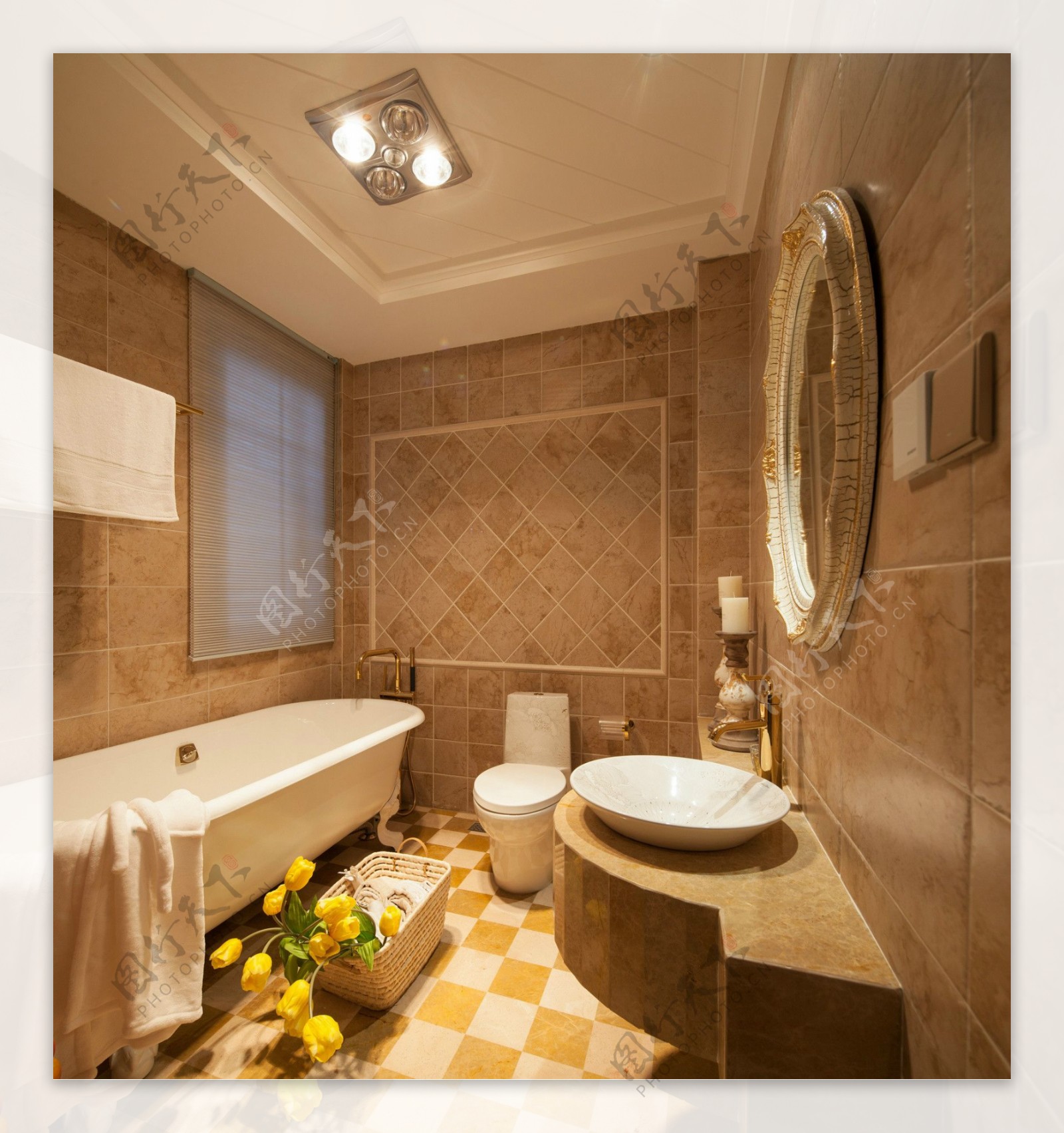 东南亚装修浴室地砖台面效果图