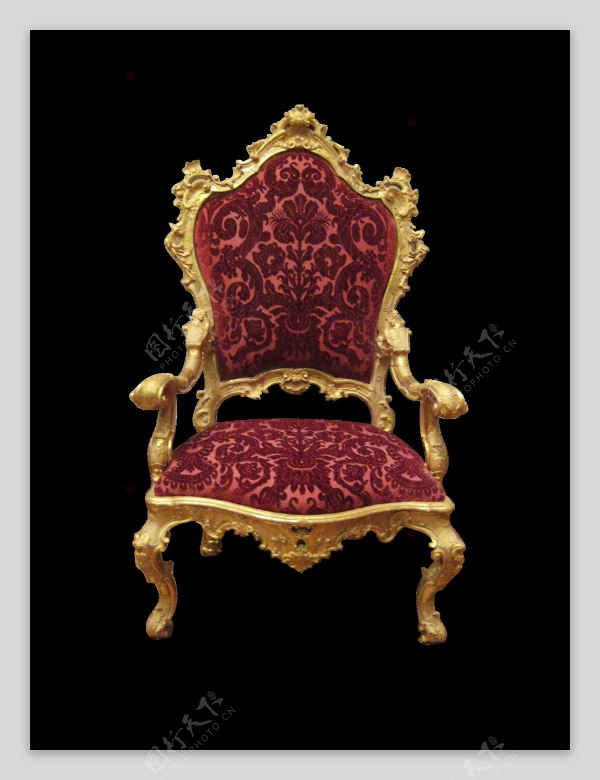 红色欧式椅子免抠png透明素材
