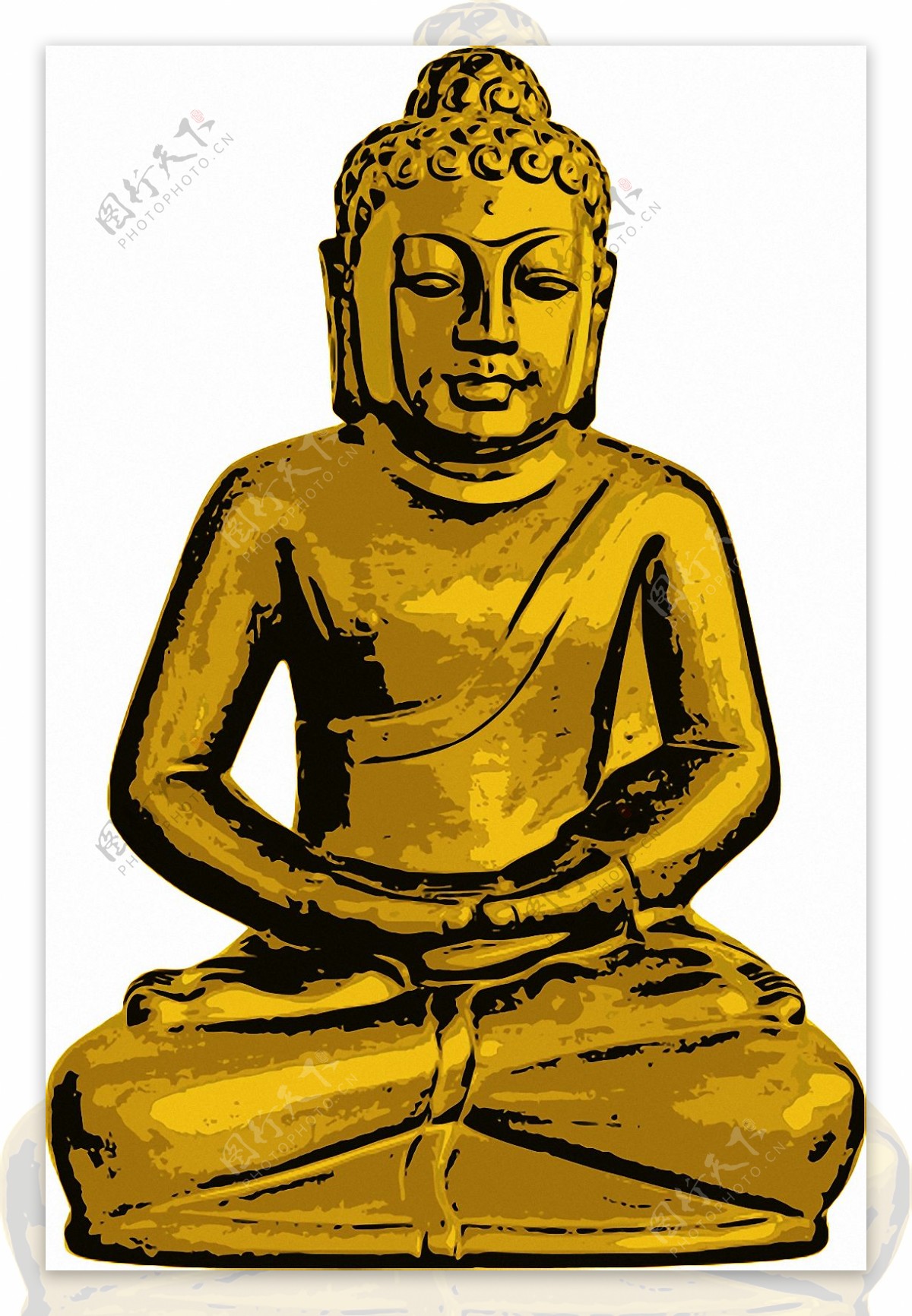 如来佛祖金色雕像免抠png透明素材