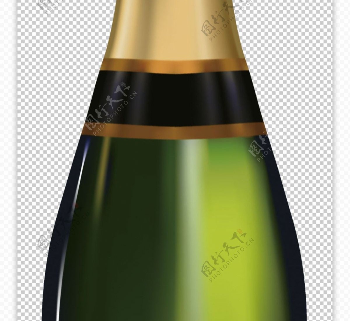 香槟酒瓶图片免抠png透明图层素材