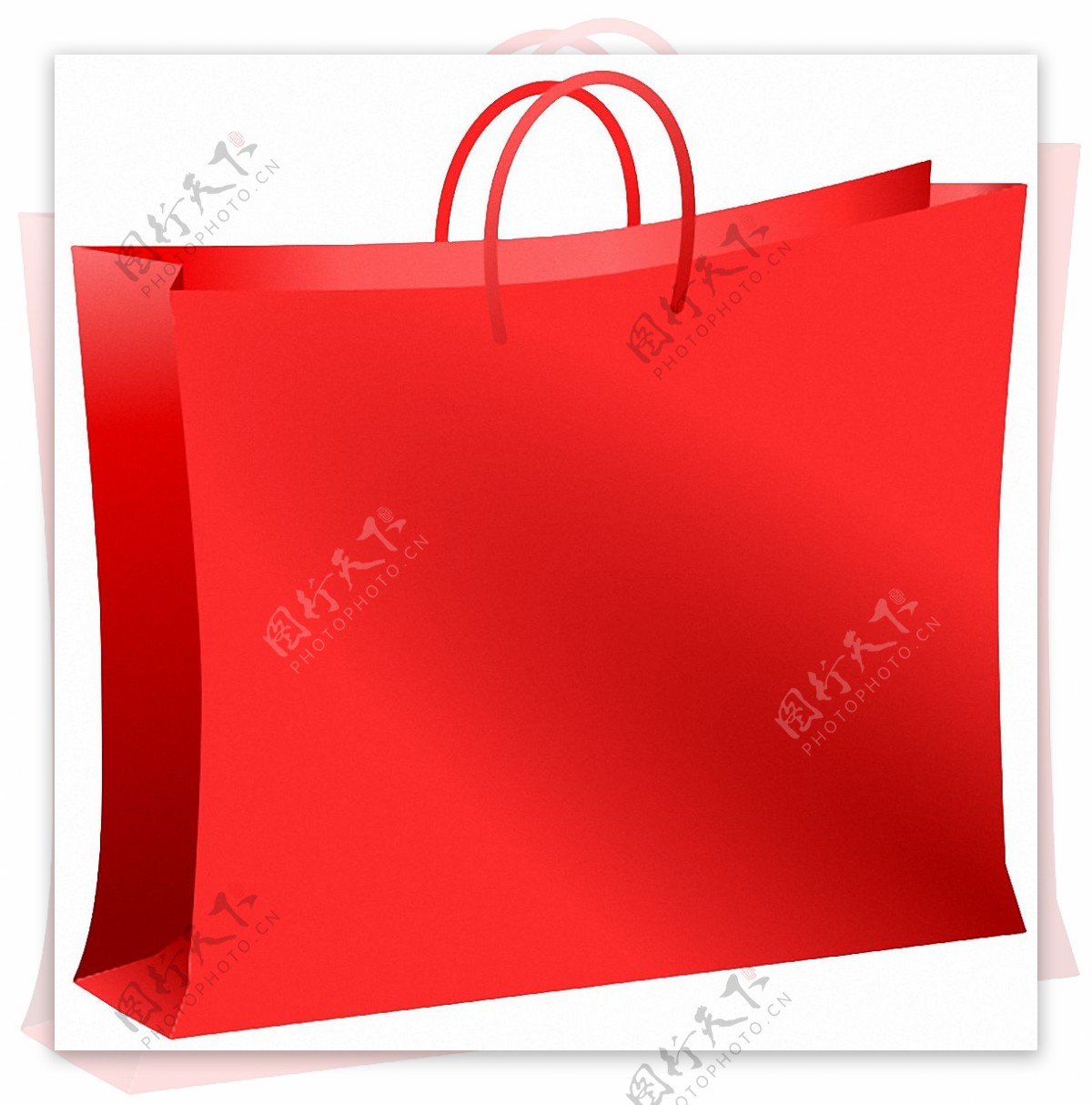 手绘红色购物袋免抠png透明图层素材