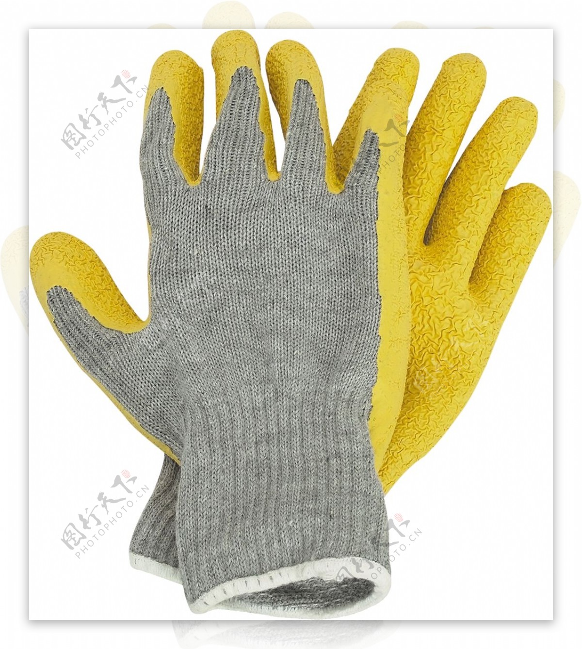 灰色黄色手套免抠png透明图层素材