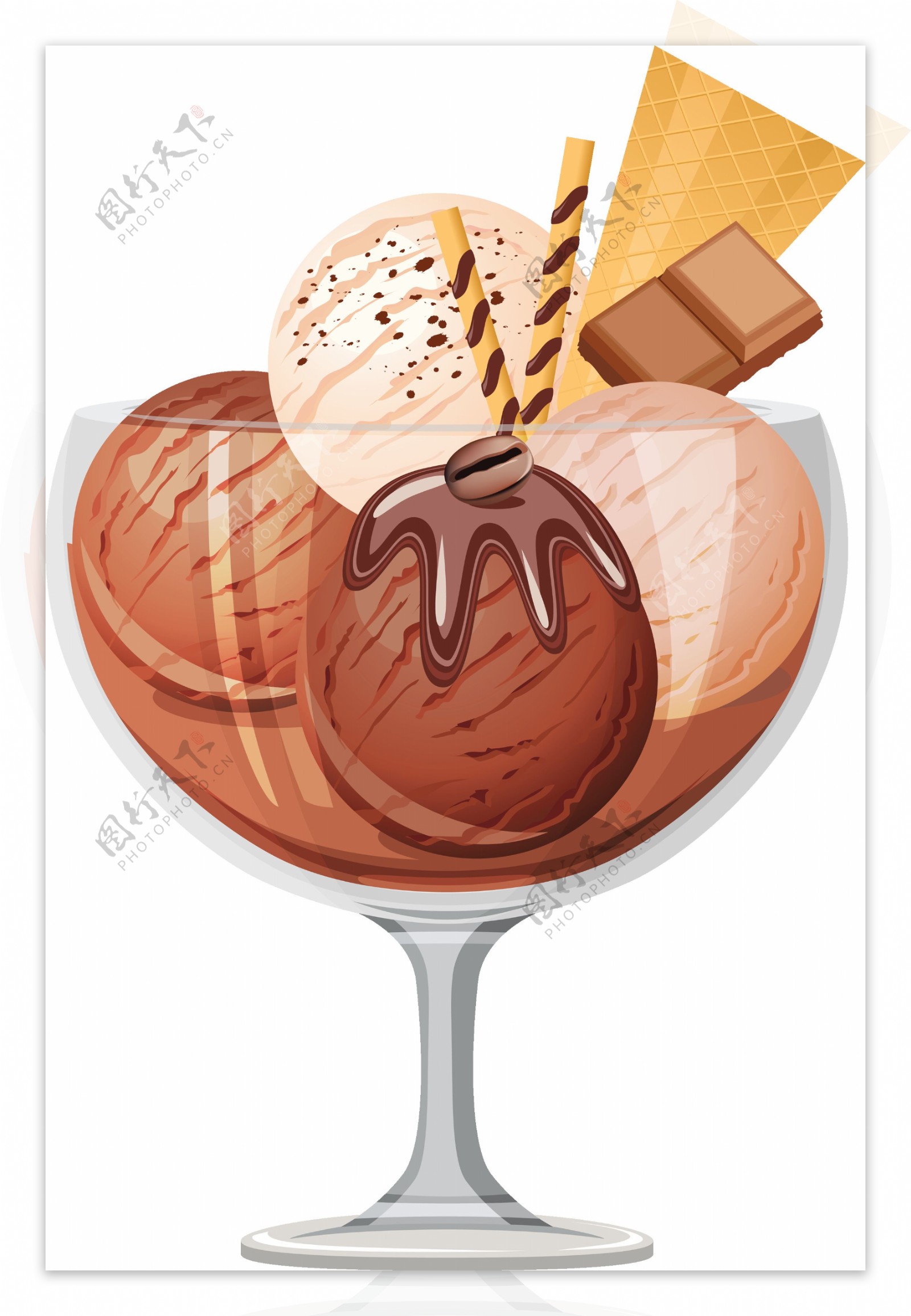 巧克力冰淇淋免抠png透明图层素材