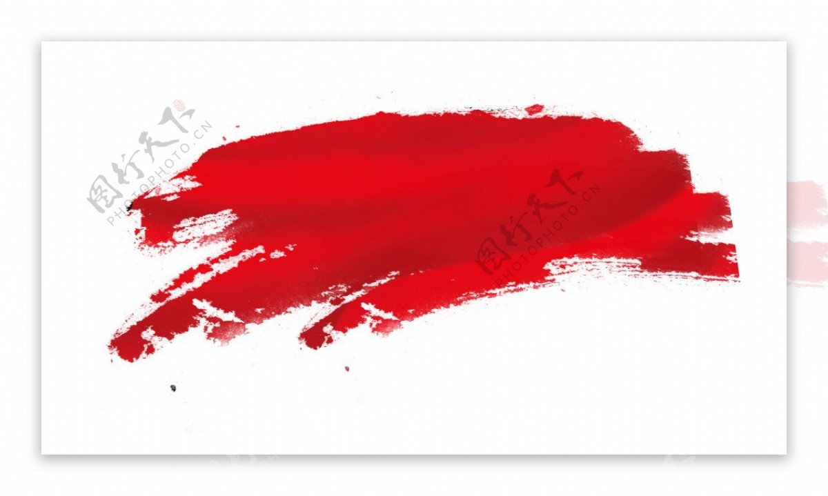 红色彩墨涂鸦png元素素材