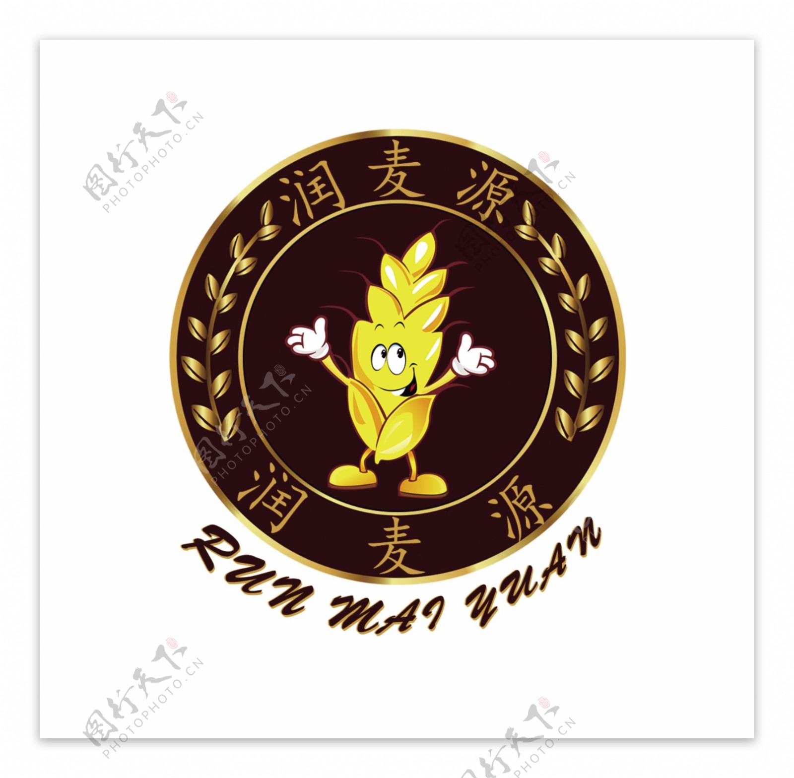 卡通麦子润麦源LOGO