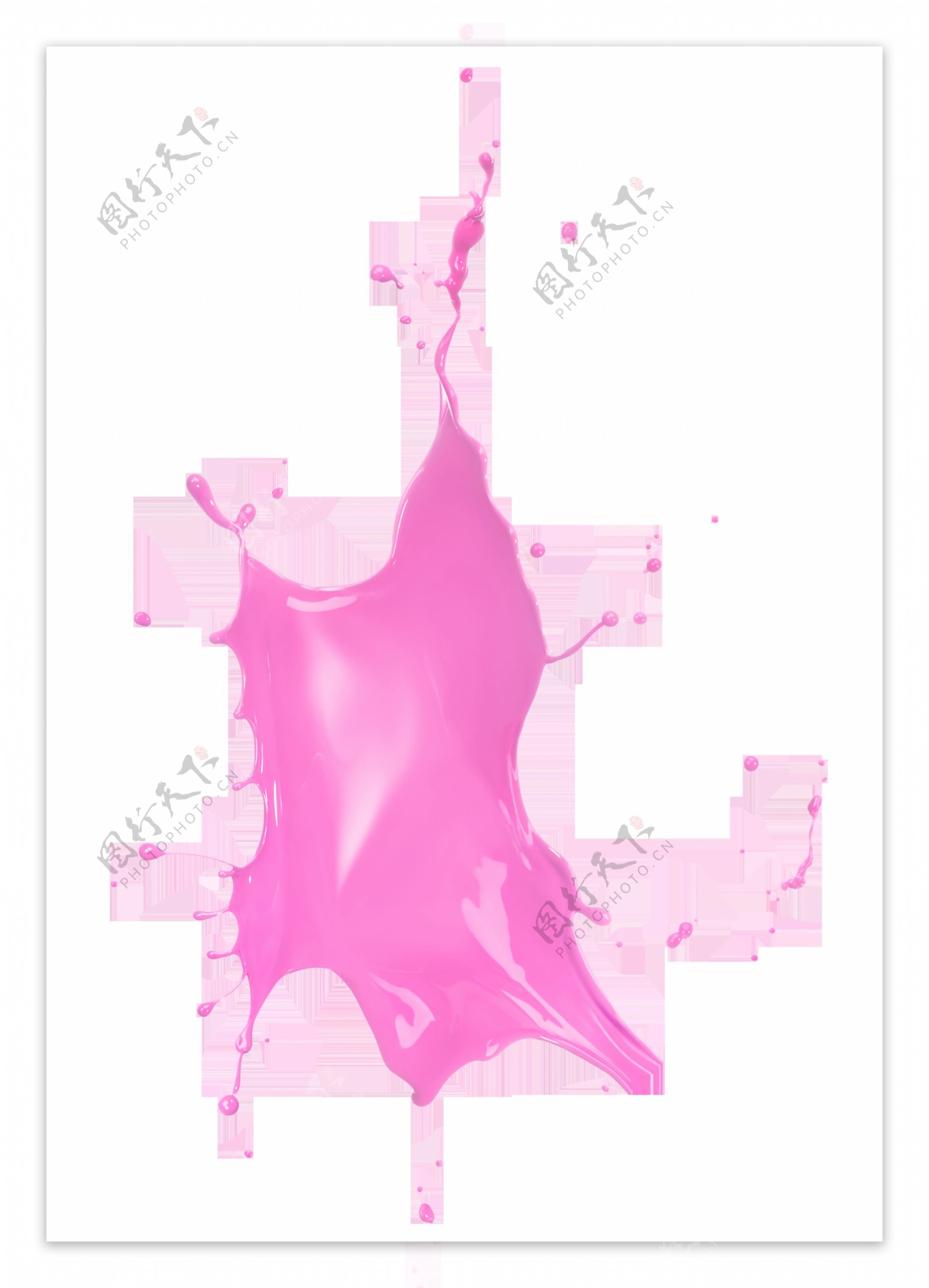手绘粉色水流元素