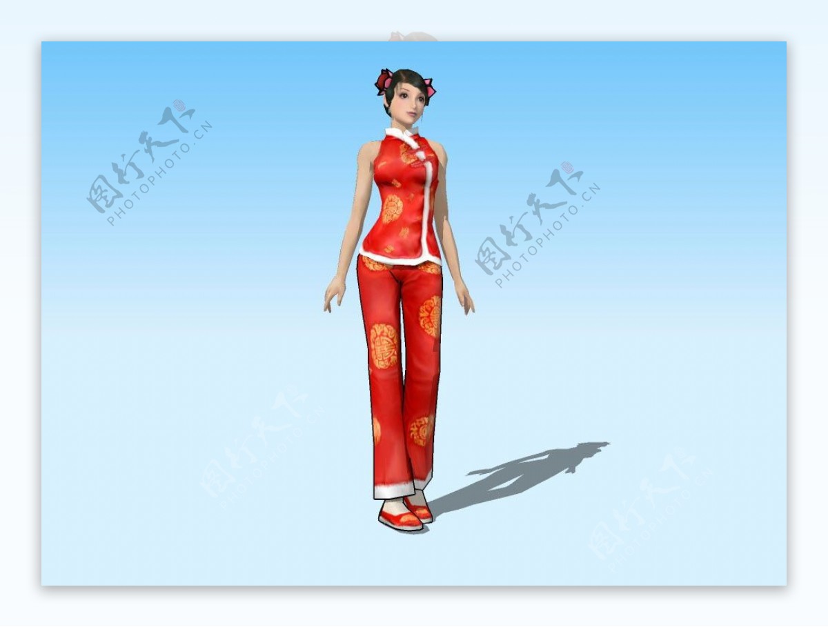 红衣少女3D模型