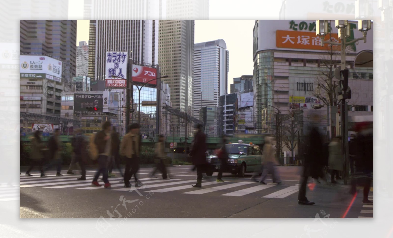 在东京的一个行人过街快门慢