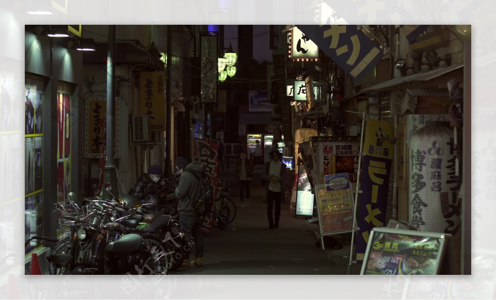 东京的夜晚黑暗的小巷