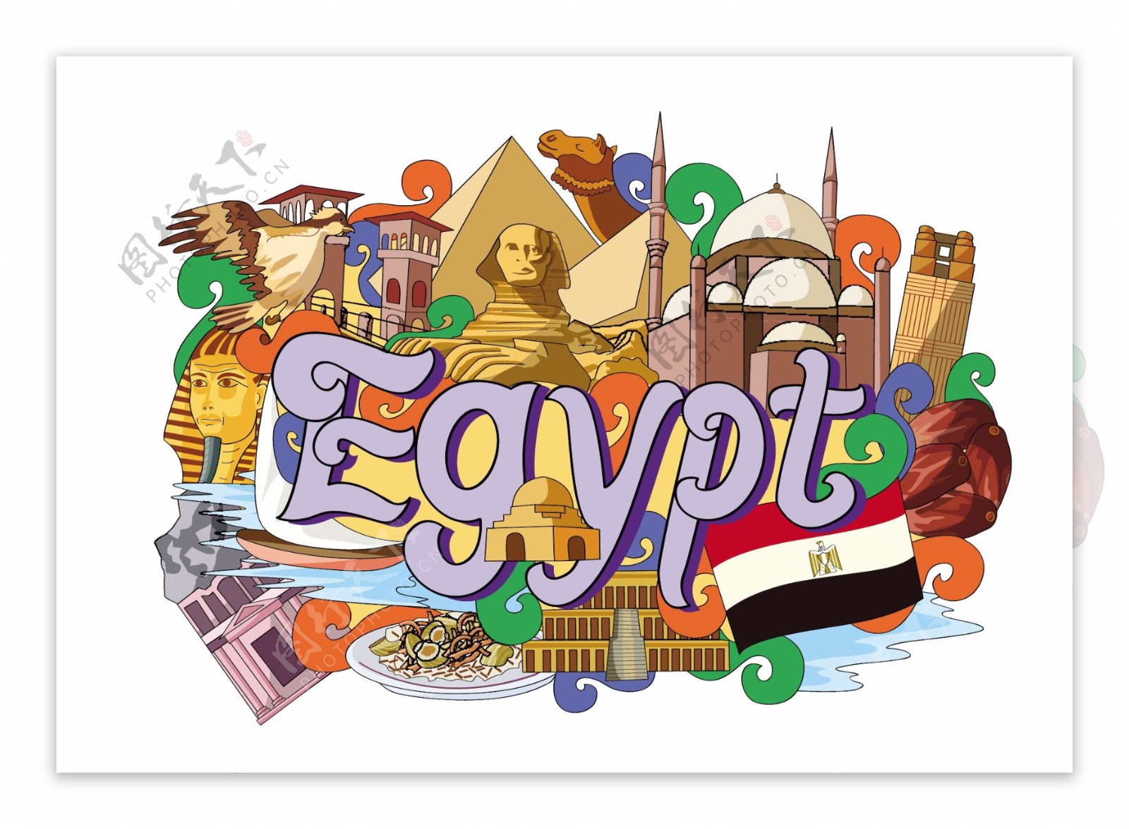 卡通埃及矢量图下载