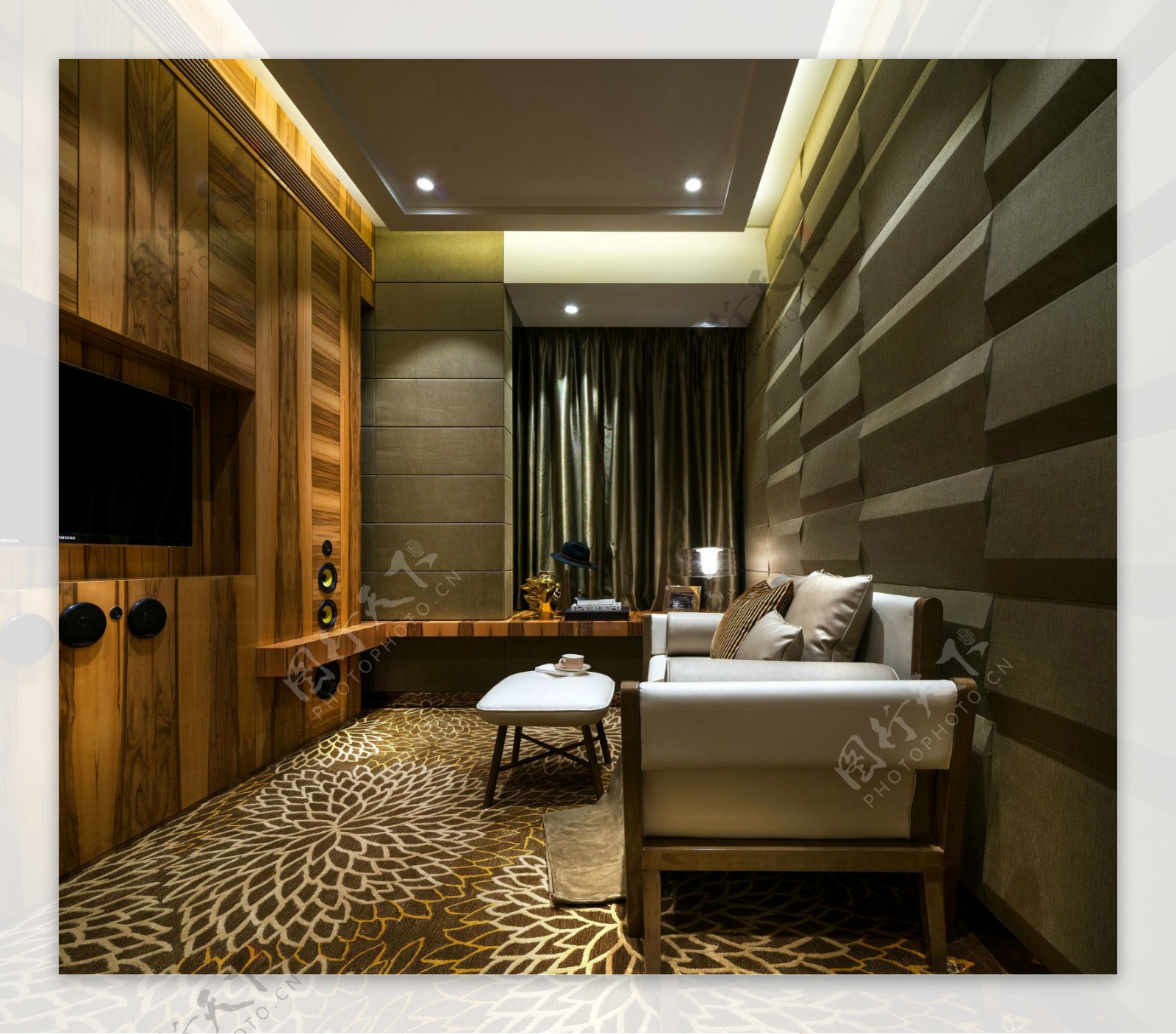 花纹地毯客厅现代简欧效果图