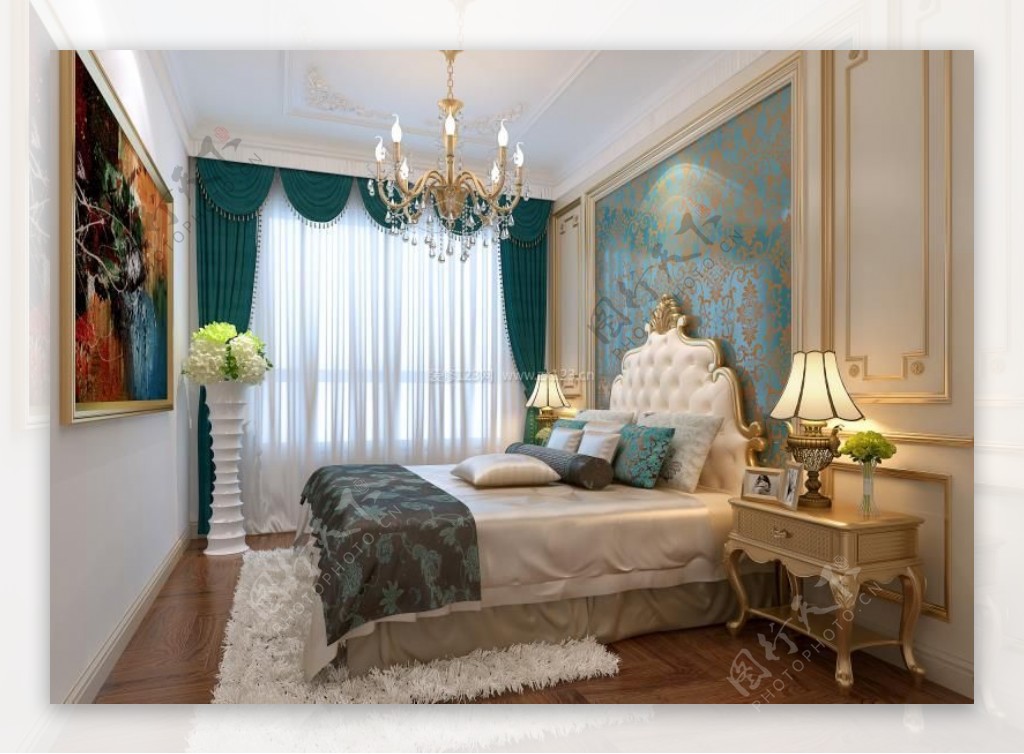 法式风格温馨卧室装修效果图