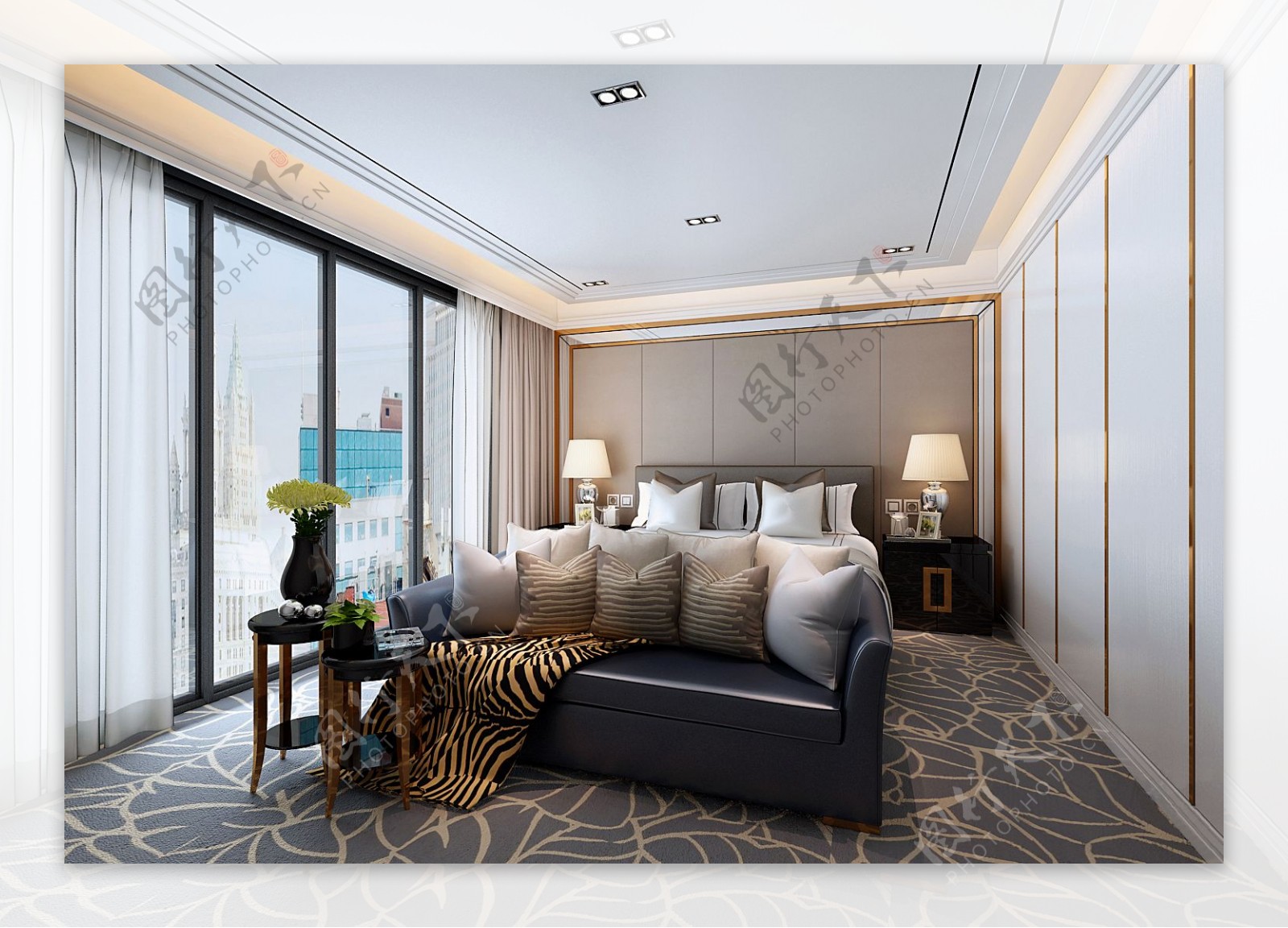 精致奢华欧式古典风格客厅沙发装修效果图