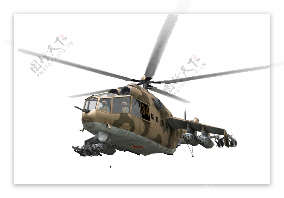 棕色军用直升机免抠png透明图层素材