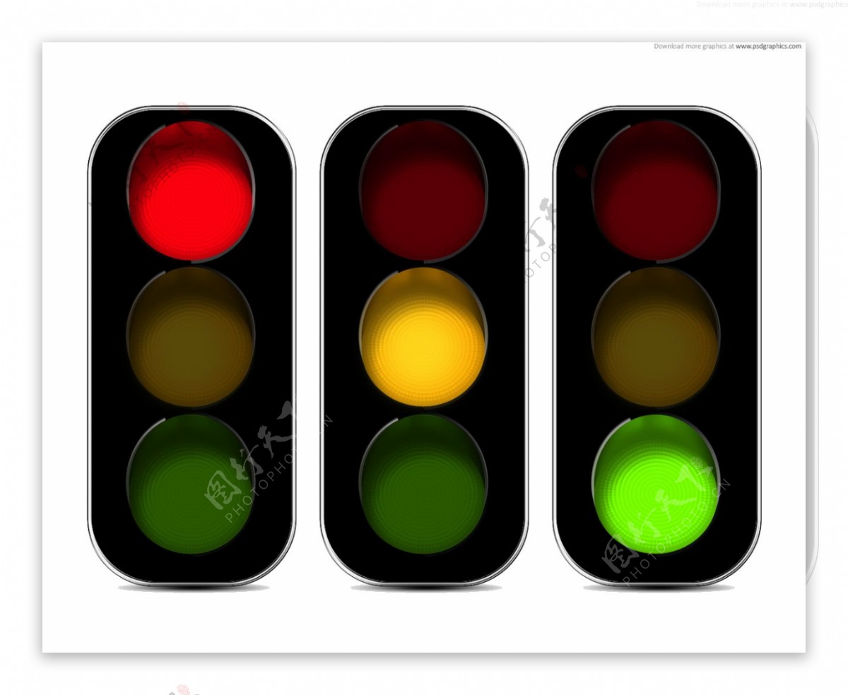 一排红绿灯免抠png透明图层素材