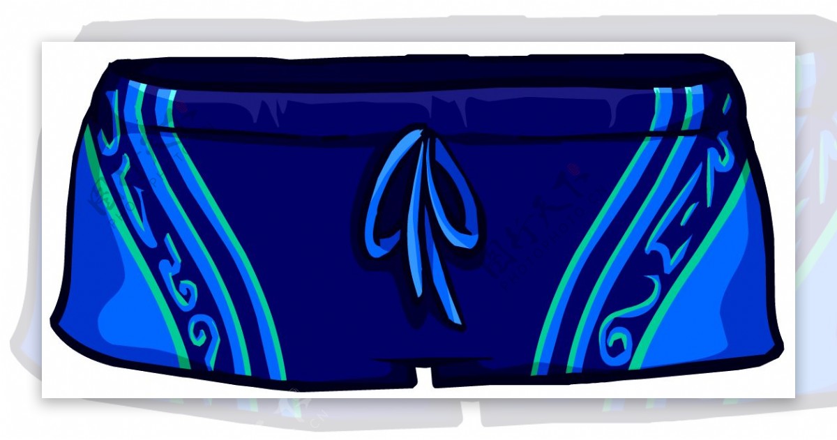 漂亮蓝色超短裤免抠png透明图层素材