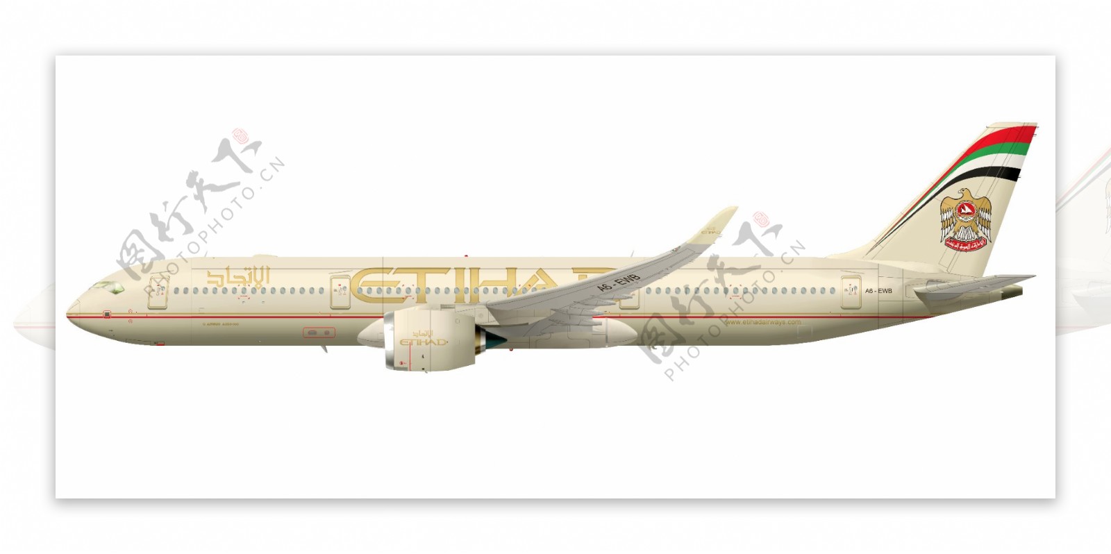 金色机身大飞机免抠png透明图层素材