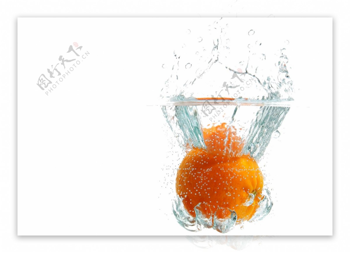 水果橙子水溅图免抠png透明图层素材