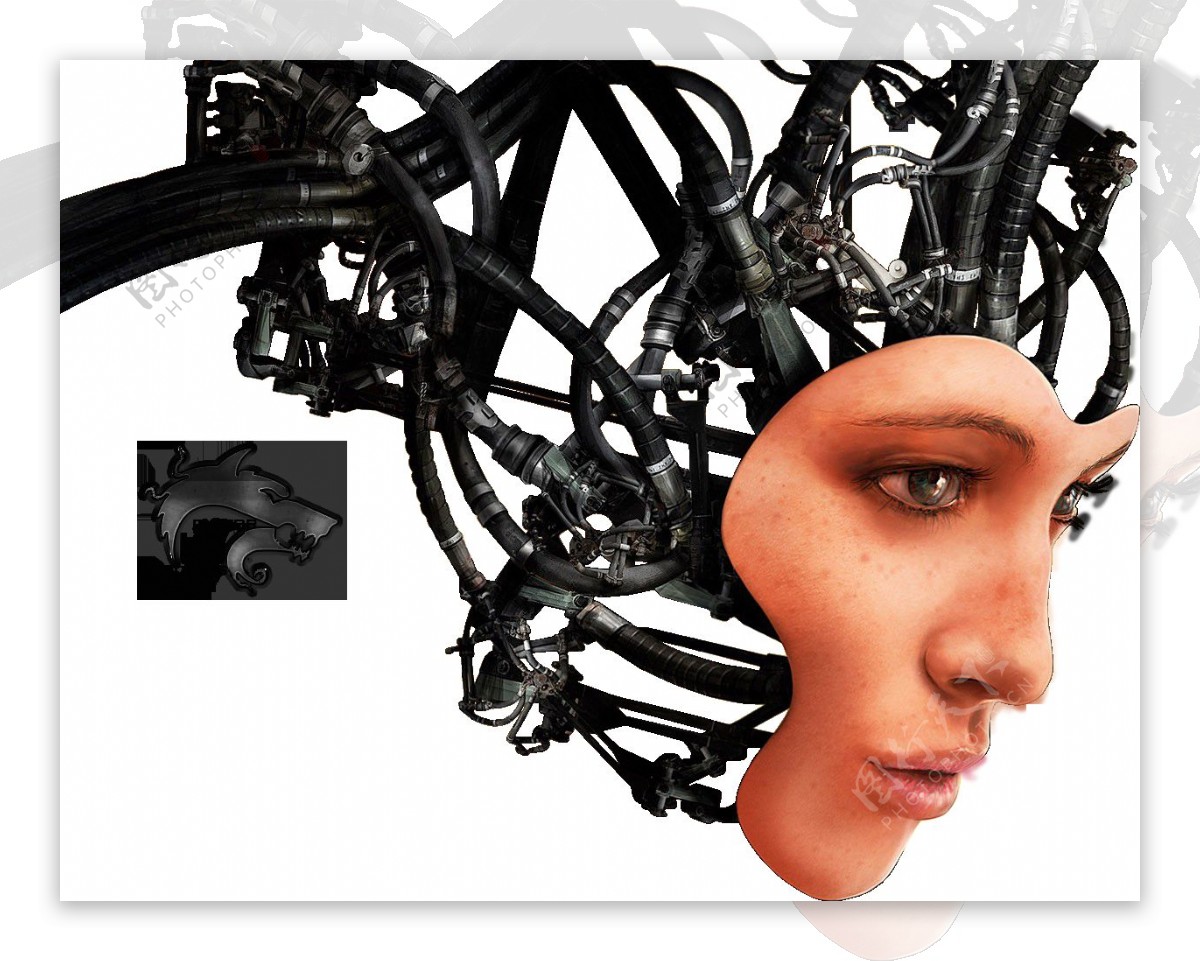 美女机器人图片免抠png透明图层素材