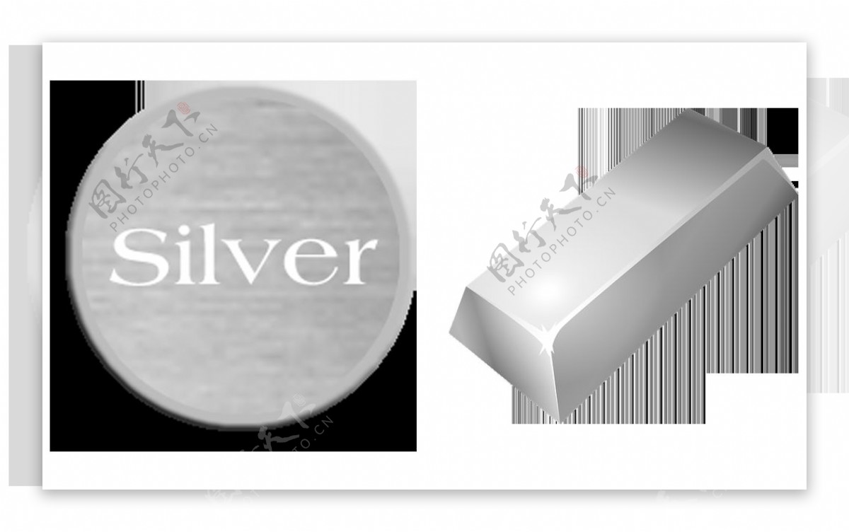 漂亮银器银砖免抠png透明图层素材