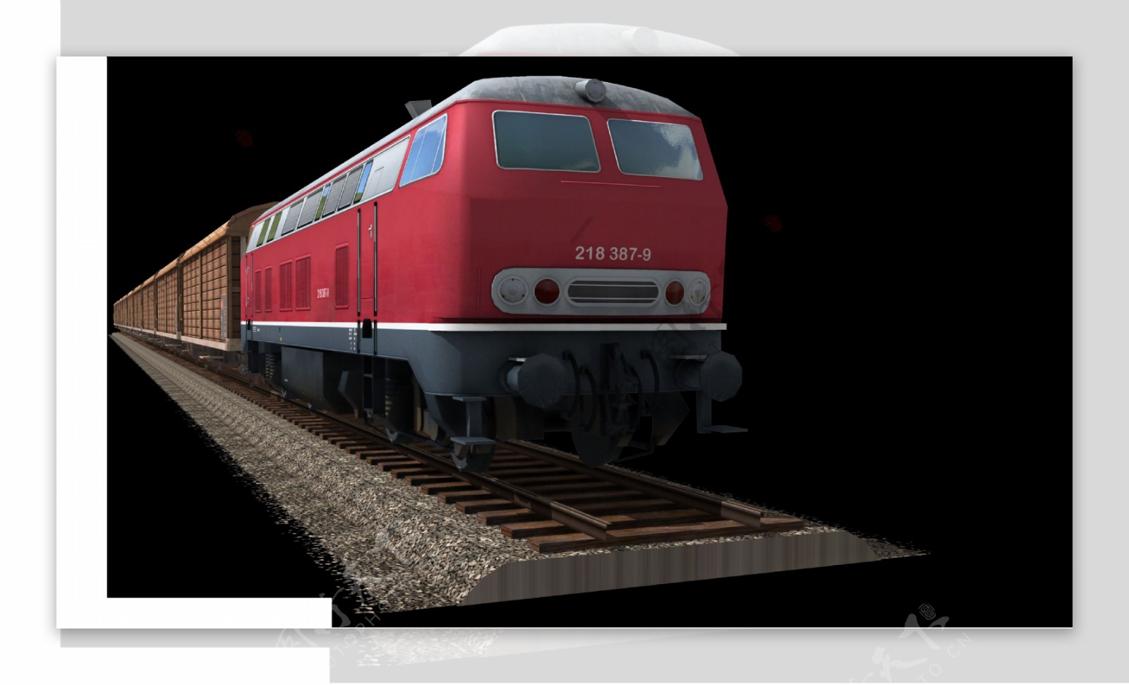 红色的火车免抠png透明图层素材