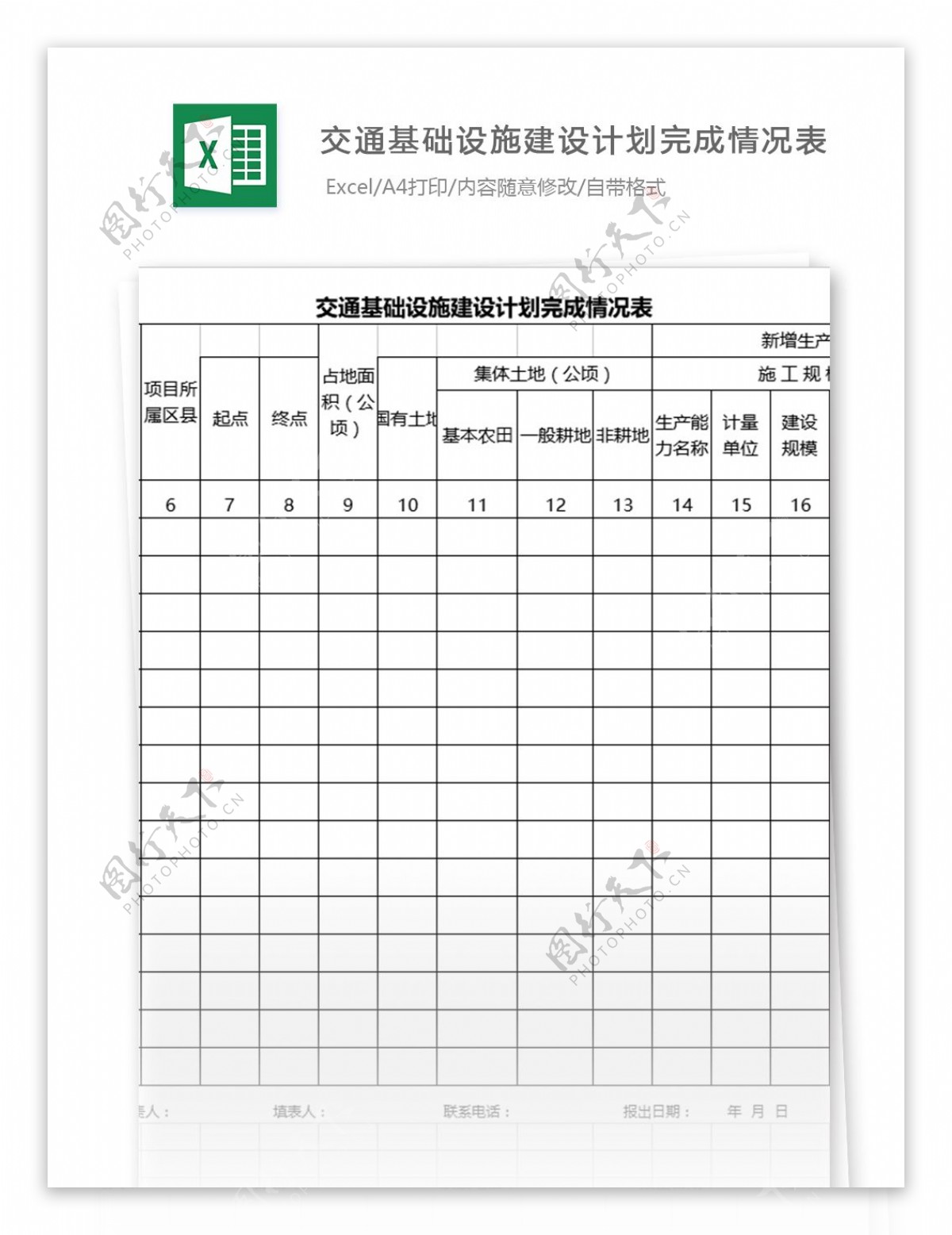 交通基础设施建设计划完成情况表