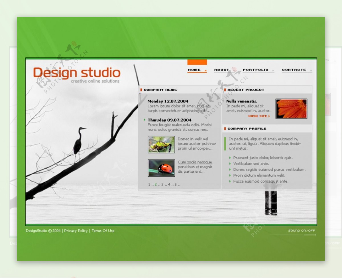 国外绿色设计类网页模板