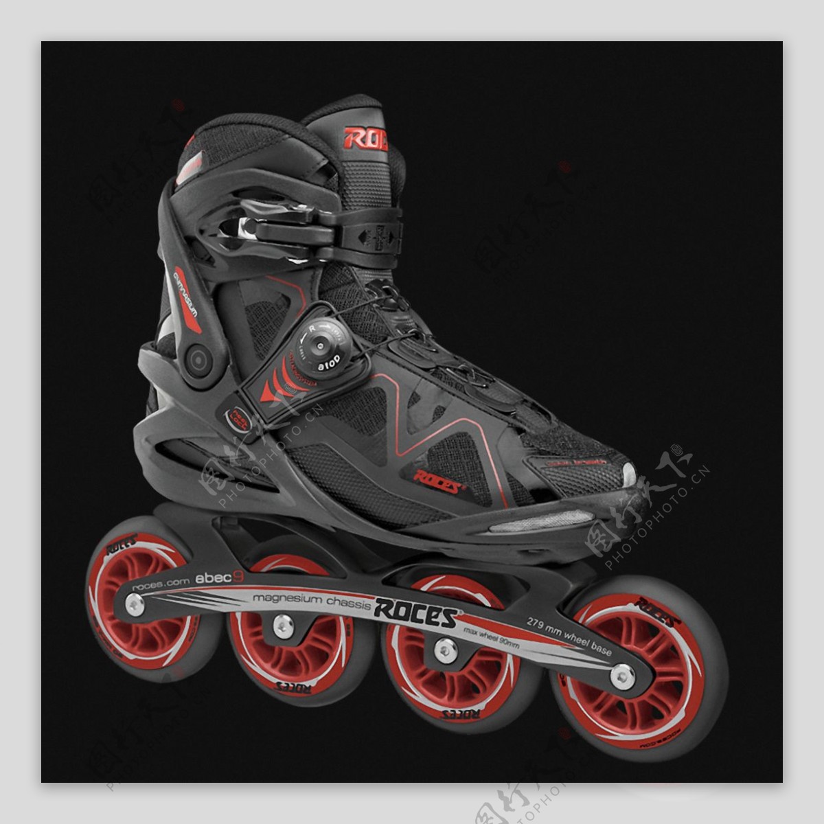 灰色四轮溜冰鞋免抠png透明素材