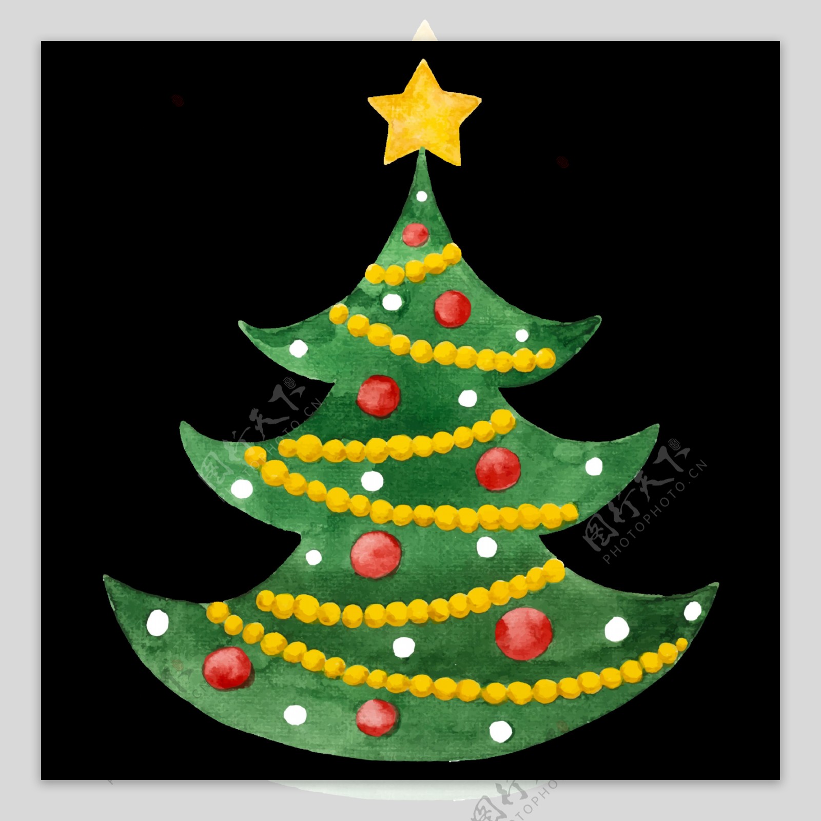 绿色卡通圣诞树明素材