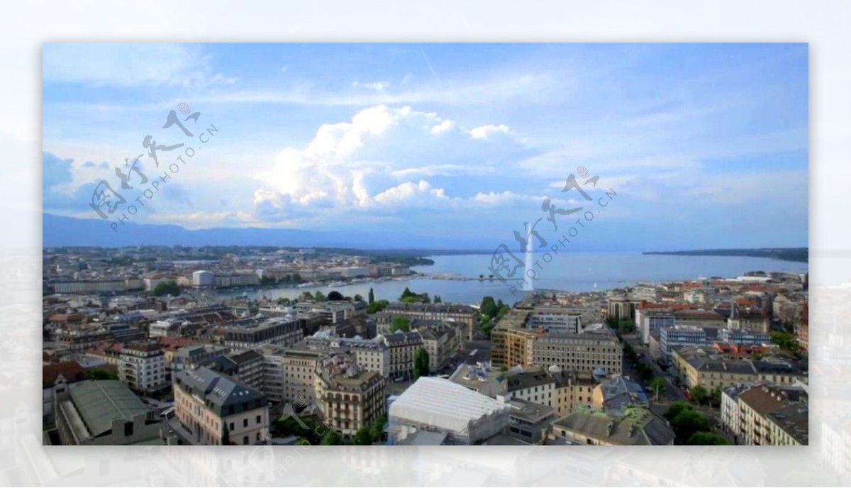 瑞士日内瓦风光欧洲城市街景