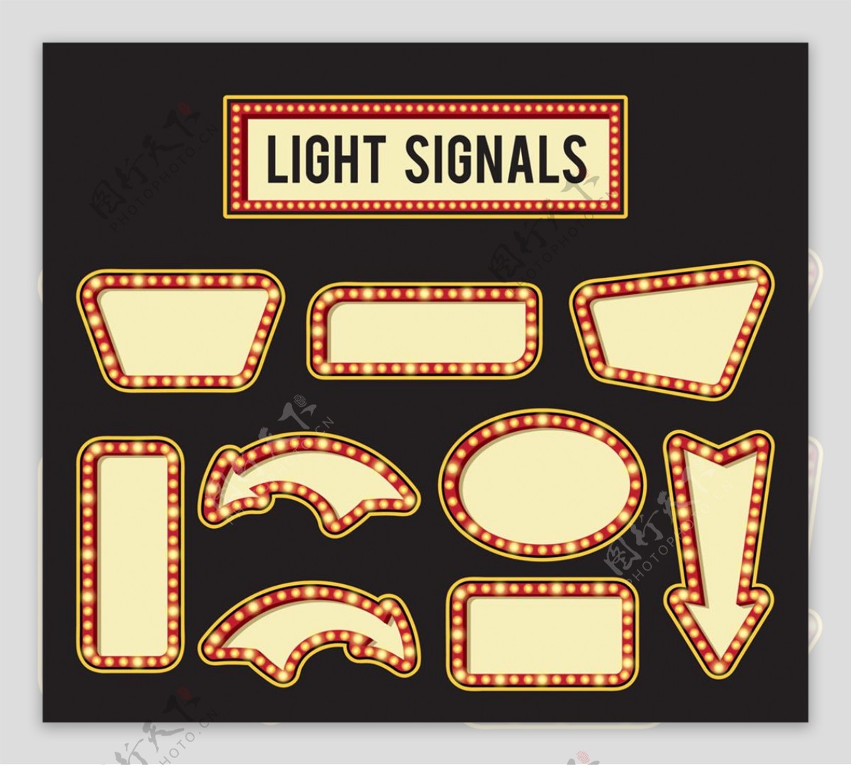 9款创意空白信号灯设计矢量图