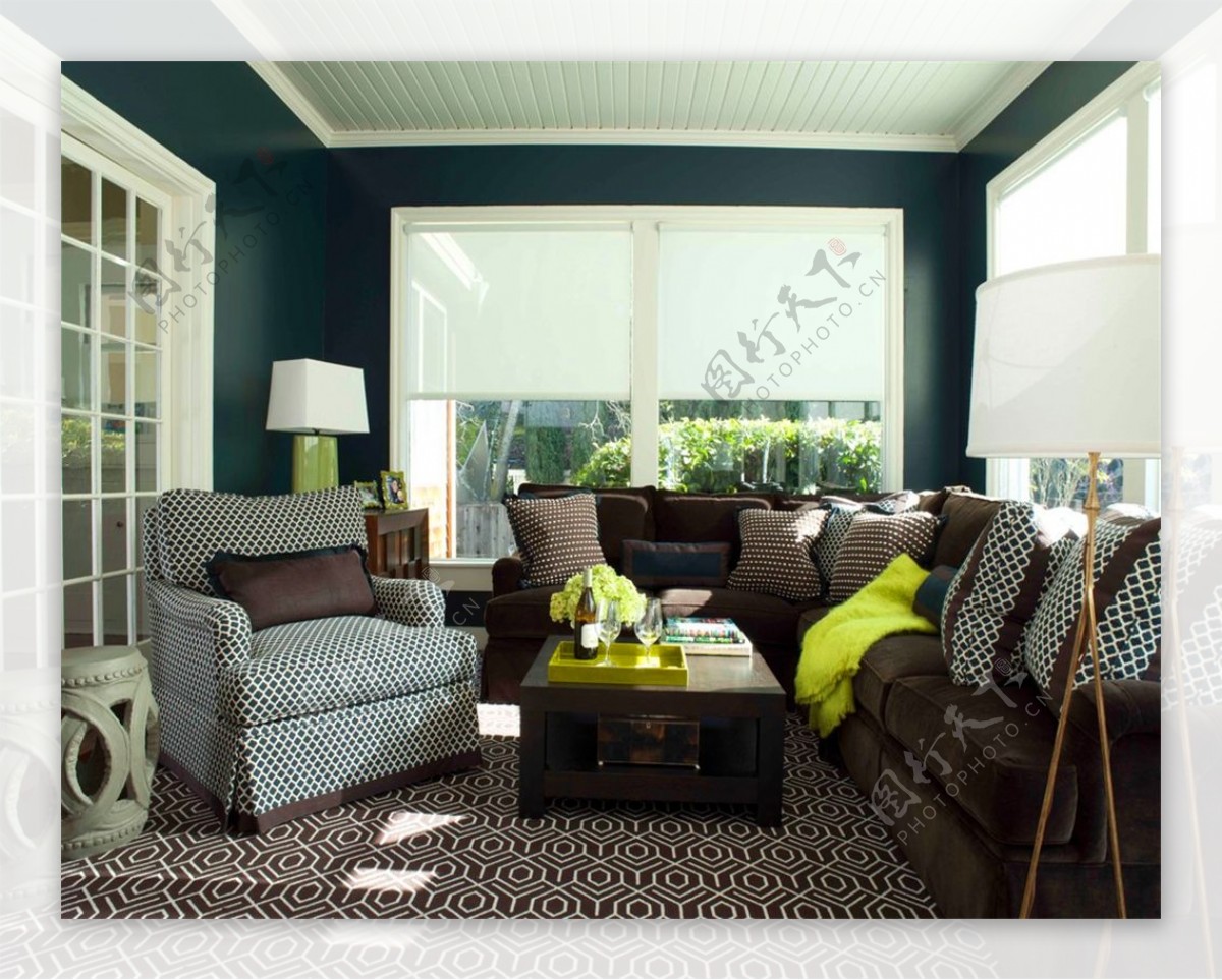 现代风格客厅地毯设计家装效果图