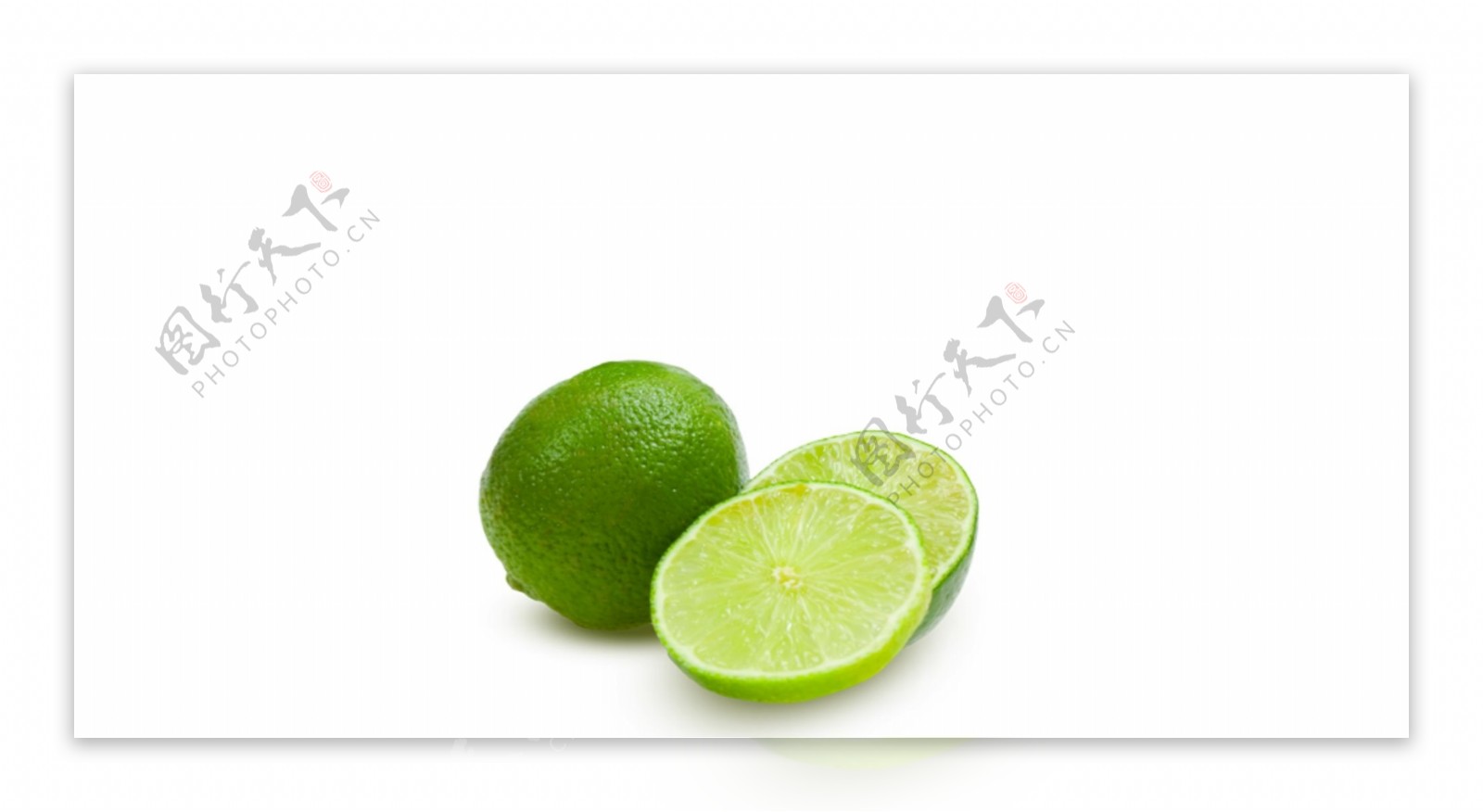 切开的绿色柠檬免抠psd透明素材