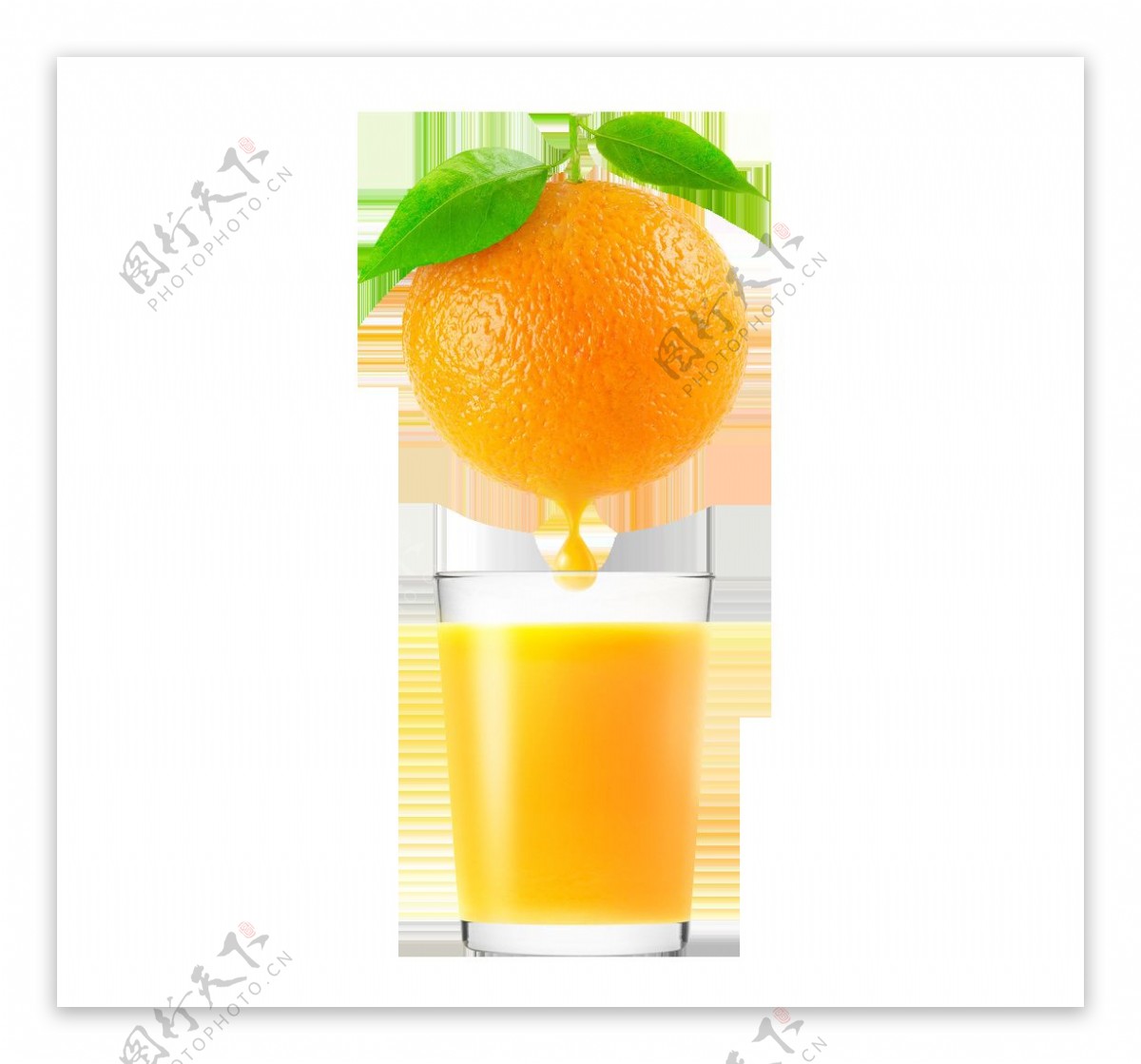 手绘水果橙汁元素
