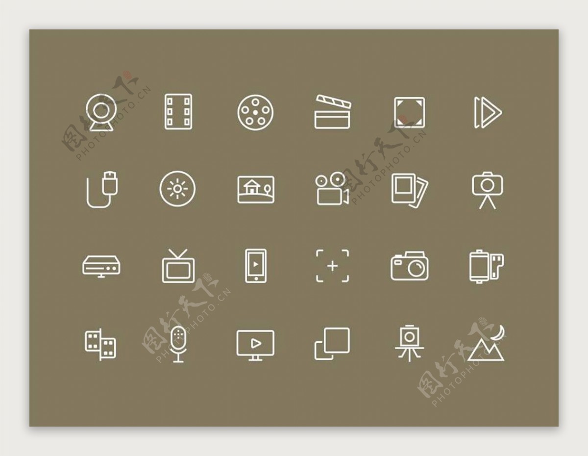 照片和视频图标集sketch素材